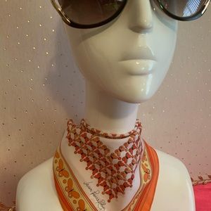 Vintage scarf Jean Pierre Robin Butterflies orange